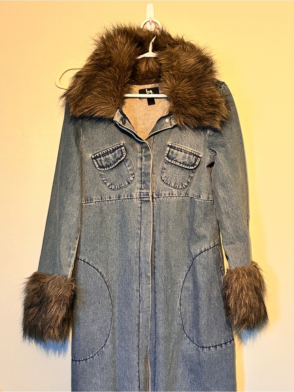 Vintage y2k penny lane denim duster coat size medium by Blanche noir - Picture 3 of 15